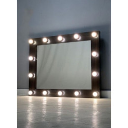 Гримерное зеркало с подсветкой лампочками в раме венге 80х100 см