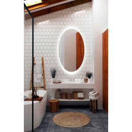 Овальное зеркало в ванну с подсветкой Мелодия 40х70 см